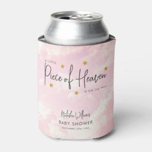 Little Piece of Heaven Pink Girl Baby Shower Can Cooler