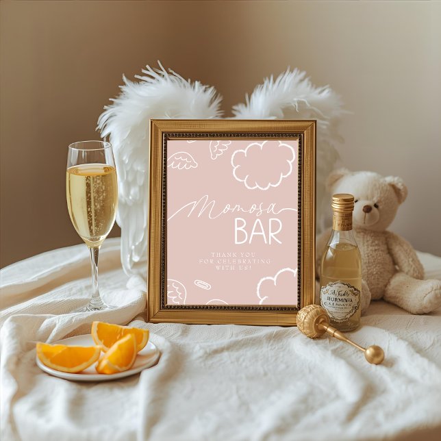 Little Piece of Heaven Pink Momosa Bar Sign Invitation (Little Piece of Heaven Pink Momosa Bar Sign)