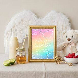 Little Piece of Heaven Rainbow Dirty Soda Bar Sign Invitation