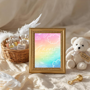 Little Piece of Heaven Rainbow Favors Table Sign   Invitation