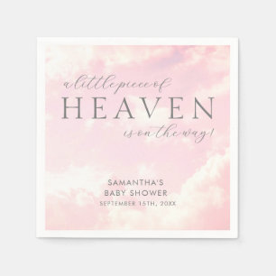 Little Piece of Heaven Simple Pink Baby Shower  Napkin