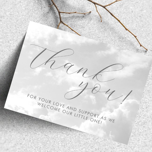 Little Piece of Heaven Sky Baby Shower  Thank You Card (Creator Uploaded)
