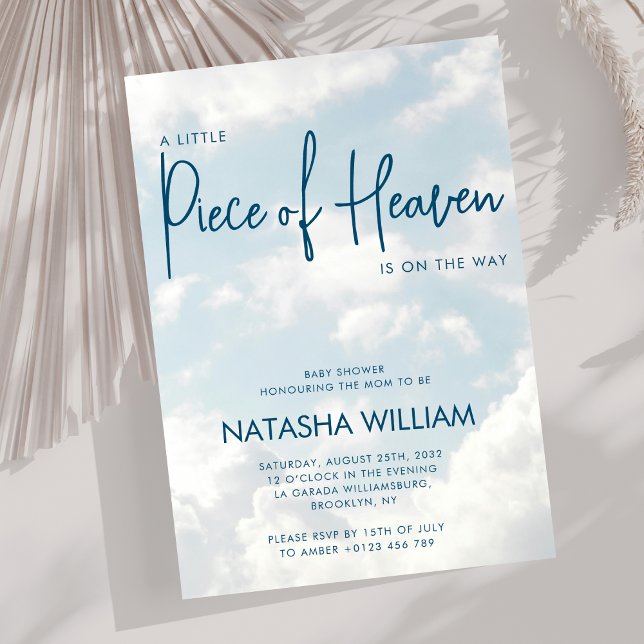 Little Piece of Heaven Sky Blue Clouds Invitation (Creator Uploaded)