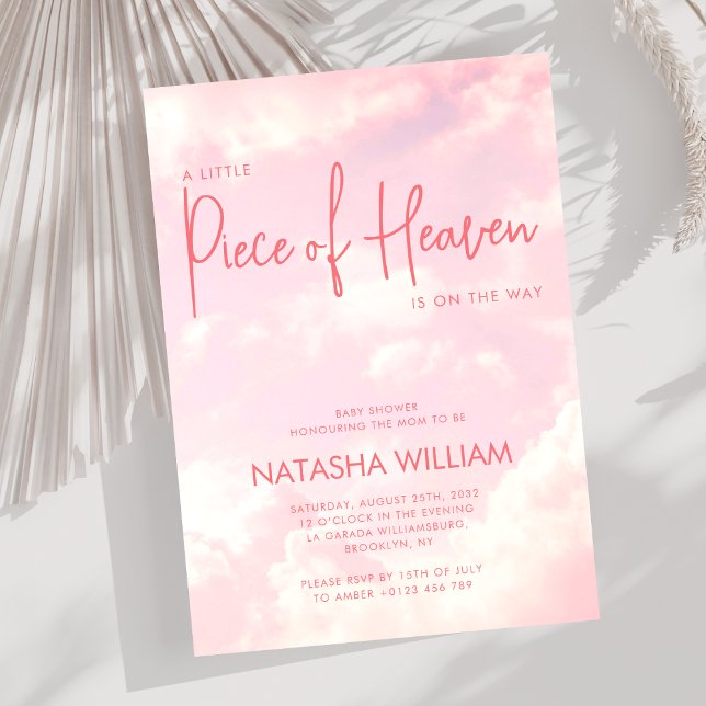Little Piece of Heaven Sky Pastel Pink Invitation (Creator Uploaded)