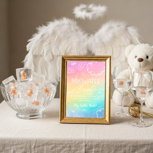 Little Piece of Heaven Water Broke Game Rainbow Invitation