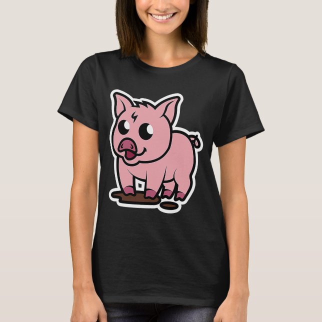 Little Pig  Pet  Piggy T-Shirt (Front)
