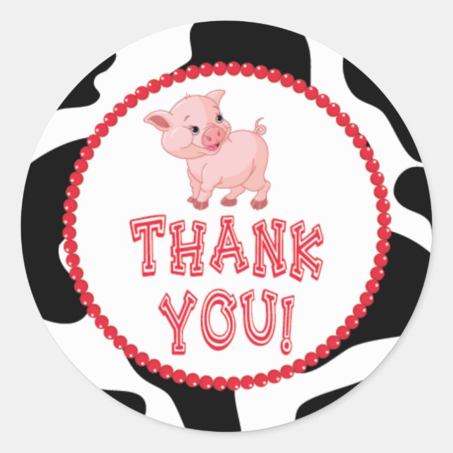 Little Pig Thank You Sticker (Front)