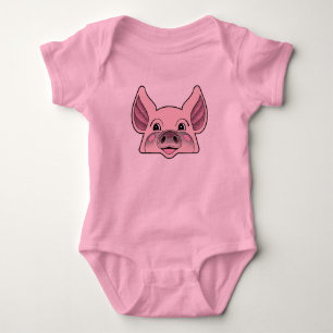 Little Piggy, Big Pig Baby Bodysuit