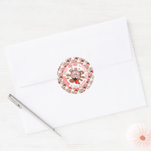 Little Piggy Birthday Party Classic Round Sticker