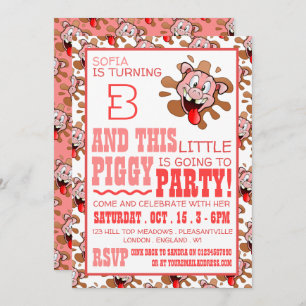 Little Piggy Birthday Party Invitation