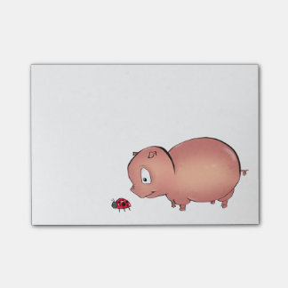 Little Piggy follows Ladybug Post-it Notes