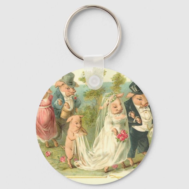 Little Piggy Wedding Key Ring (Front)