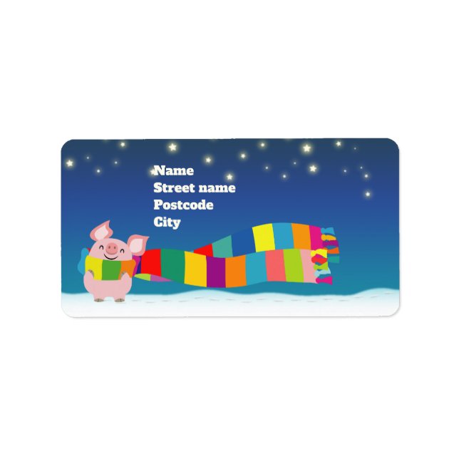 Little Pig's Christmas Return Address Label (Front)