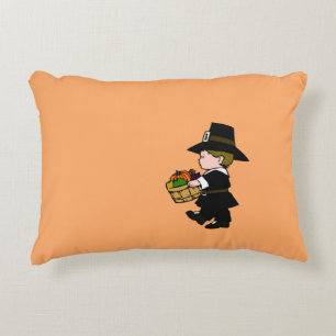 Little Pilgrim Boy Thanksgiving Decorative Cushion