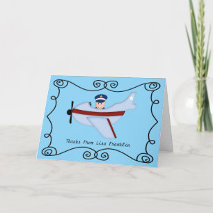 Little Pilot Baby Shower Thank You Note Card
