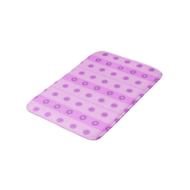 Little Pink and Purple Flowers Pattern Bath Mat (Angled)