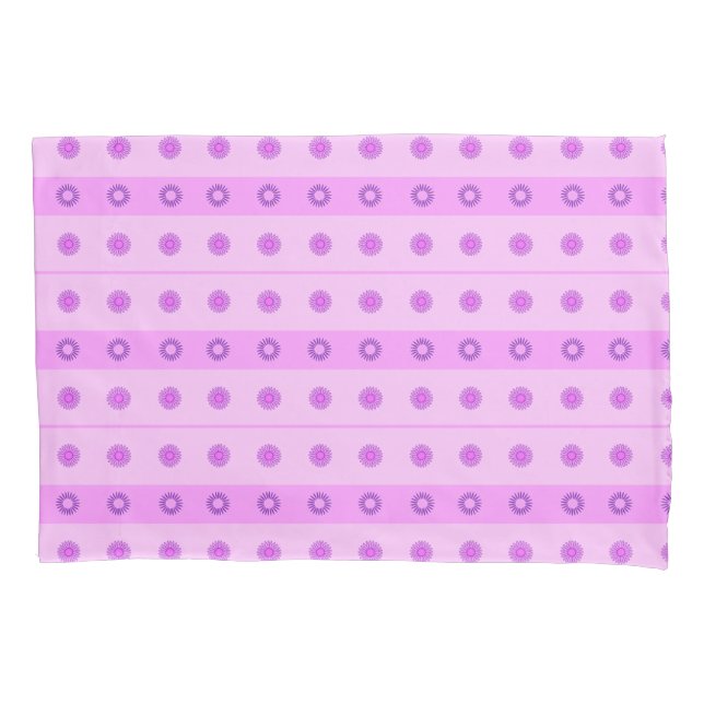 Little Pink and Purple Flowers Pattern Pillowcase (Front)