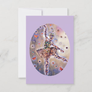 Little Pink Ballerina Cute Original Dance Art Card