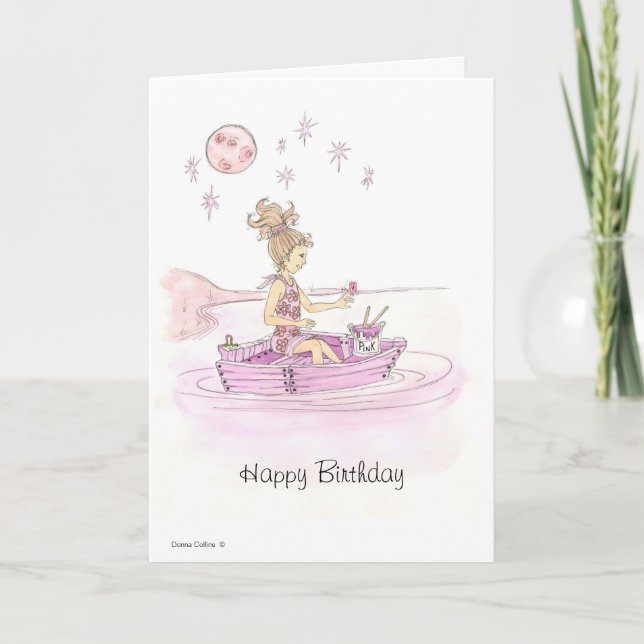 Little Pink Boat Card (Front)