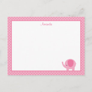 Little Pink Elephant Flat Note Cards