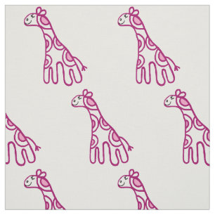 Little pink giraffe nursery print fabric