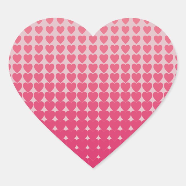 Little pink hearts pattern heart sticker (Front)