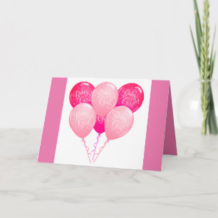 Little Pink Joy Baby Girl Congratulations Card