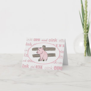 Little Pink Piglet Note Card