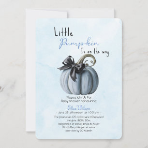 Little pink pumpkin bow is on the way2 invitation