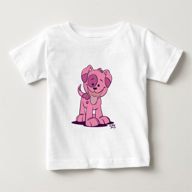 Little pink puppy Baby Apparel T-Shirt (Front)