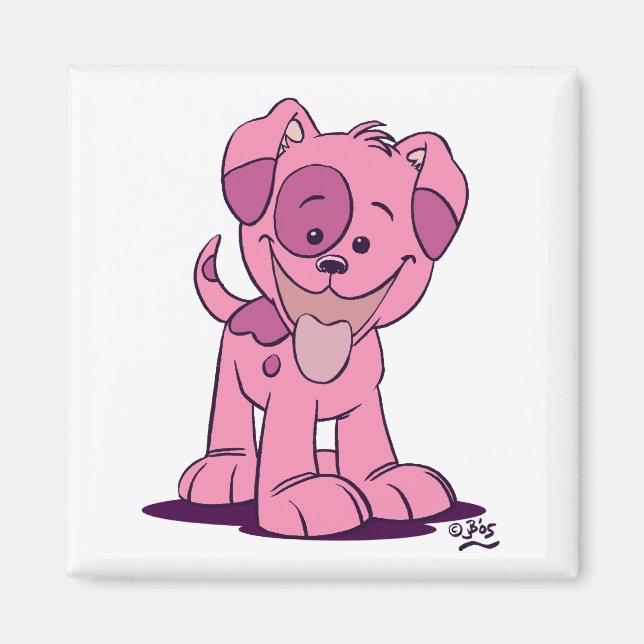 Little pink puppy magnet (Front)