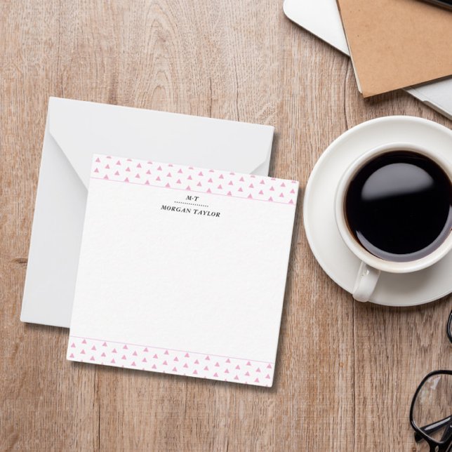 Little Pink Triangles Personalised Note Cards (Creator Uploaded)