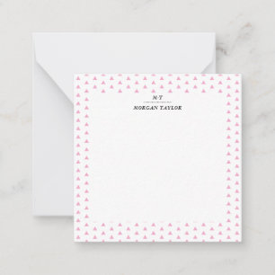 Little Pink Triangles Personalized Note Cards