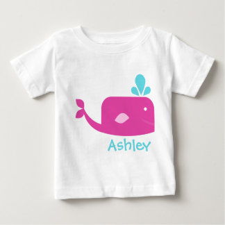 Little Pink Whale Personalised Baby T-Shirt