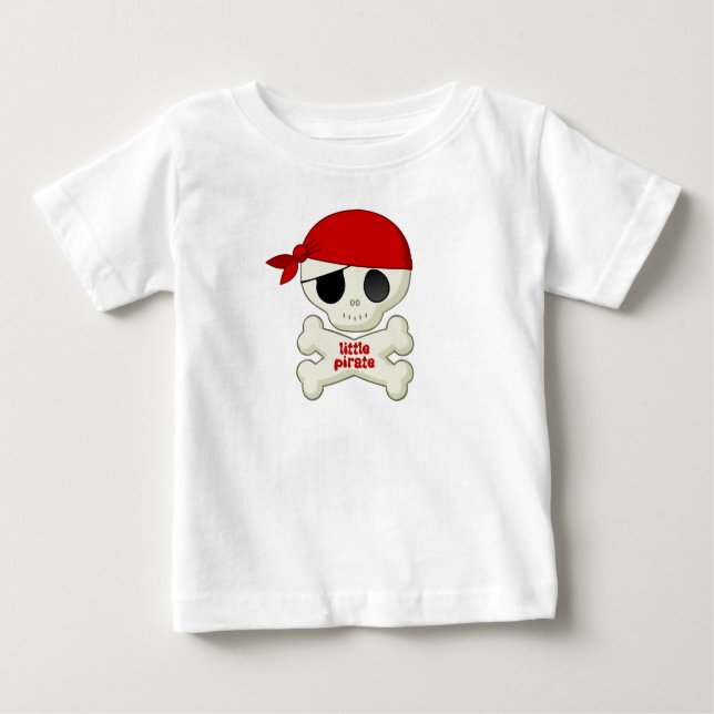 Little Pirate Skull and Crossbones Kids T-shirt (Front)