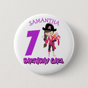 Little Pirate's 7th Birthday 6 Cm Round Badge