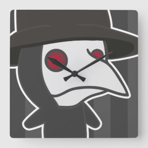 Little Plague Doctor Square Wall Clock