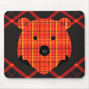 Little Plaid Story Book Bear Mouse Pad