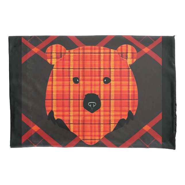 Little Plaid Story Book Bear Pillowcase (Front)