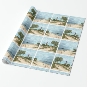 Little Point Sable Lighthouse Wrapping Paper