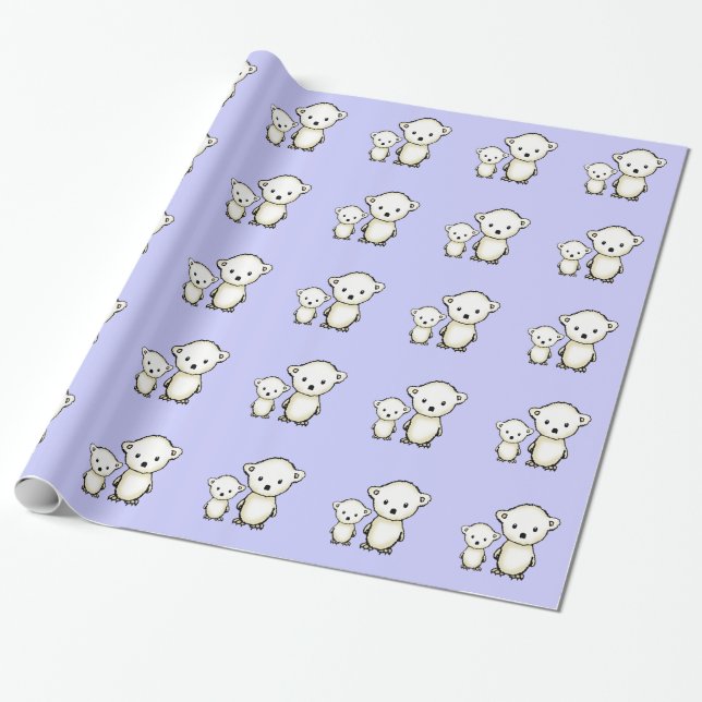 Little Polar Bear Buddies Gift Wrap (Unrolled)