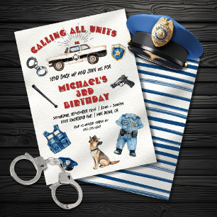 LIttle Police Officer Birthday Party Invitation
