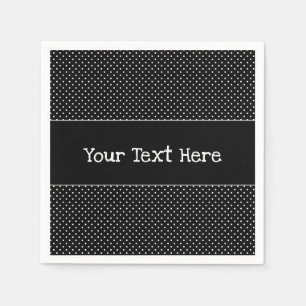 Little Polka Dots Pattern Black and White Napkin