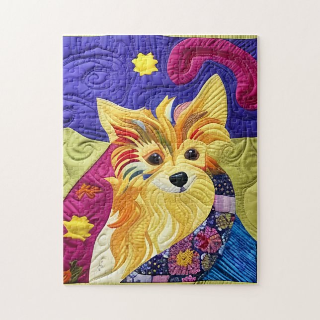 Little Pom Puppy Quilt Like Design Jigsaw Puzzle (Vertical)