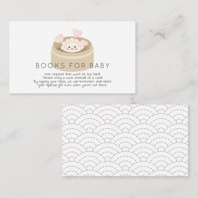 Little Potsticker Baby Shower Book Request Enclosure Card (Front/Back)