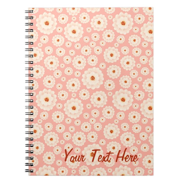 Little Powder Pink Flowers  Notebook (Front)