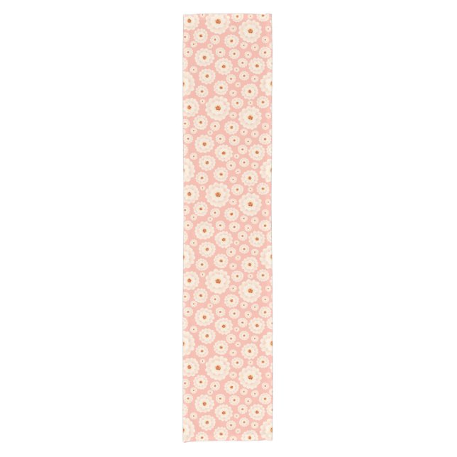 Little Powder Pink Flowers  Short Table Runner (Front)