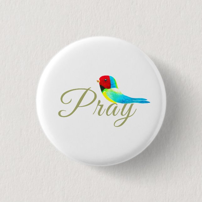 Little Prayer Bird  3 Cm Round Badge (Front)