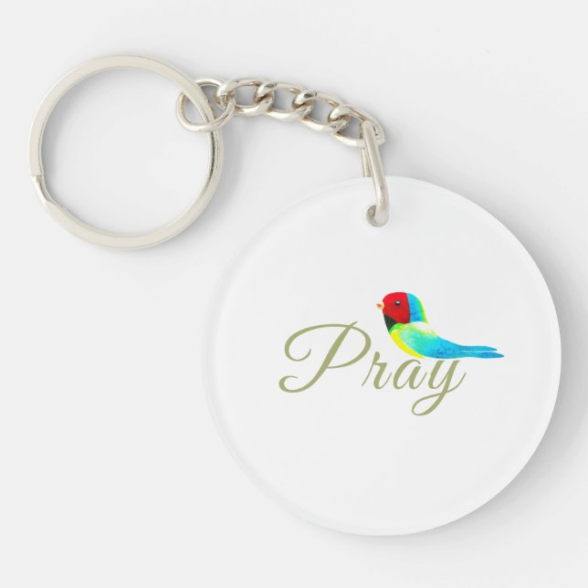 Little Prayer Bird  Key Ring (Front)