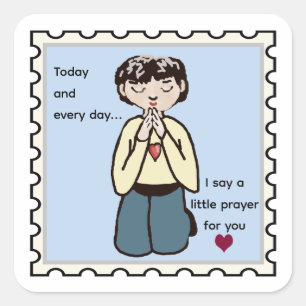 Little prayer for you stamp art square sticker